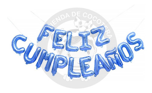 Globo Metalizado Letras  Feliz Cumpleaños 40 Cm Azul