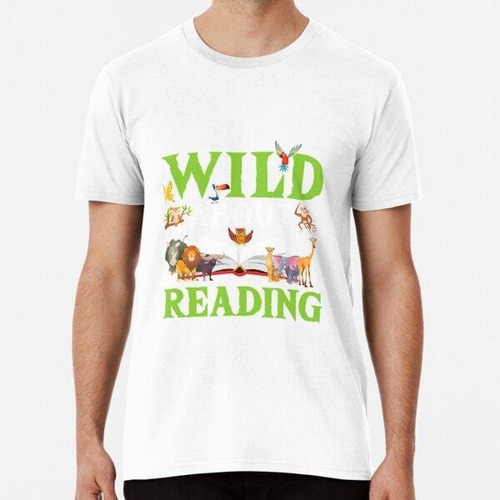 Remera Wild About Reading Animals Books Algodon Premium