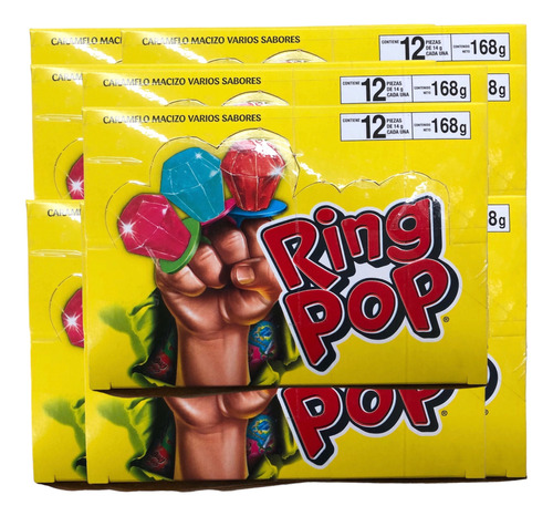 Anillo Caramelo 108pz 14g C/u Ring Pop Frutas