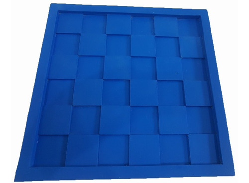 Forma Silicone 3d Xadrez 30x30 - Imediato- Lindissimo Cor Azul