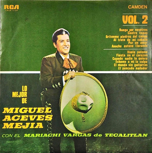 Miguel Aceves Mejia Lp Lo Mejor De Vol. 2 1969 Rca 735