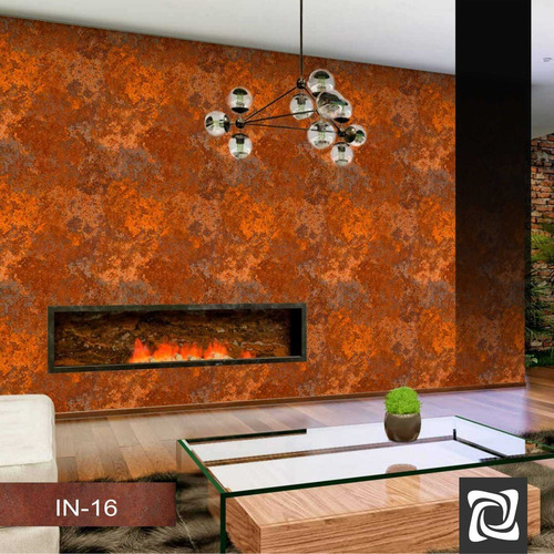 Imagem 2 de 2 de Papel De Parede Vinílico Metal Rustico Ferro Ferrugem - In16