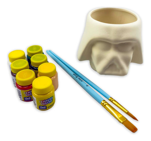 Darth Vader Star Wars Kit Para Criança Pintar Tinta E Pincél