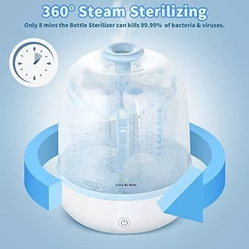 Esterilizador de biberones, esterilizador de vapor eléctrico Little Bo Baby  Biberon, esterilización al vapor para biberones, la más alta capacidad