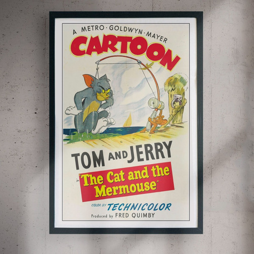 Cuadro 60x40 Cartoons - Tom Y Jerry - Vintage Retro