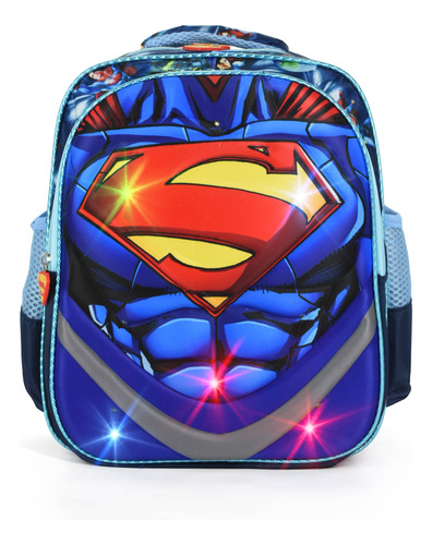 Mochila Niño Infantil Escolar Super Héroes Luces Mch-60