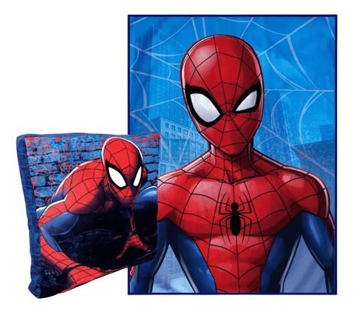 Kit Almofada+manta Spider Man Marvel Disney Homem Aranha