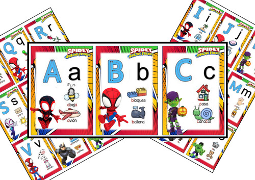 Kit Imprimible Abecedario Spidey Friends Editable