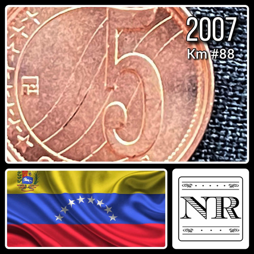 Venezuela - 5 Centimos - Año 2007 - Km #88 - Ondas :