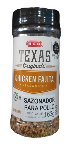 Heb Texas Originals Fajita Pollo Sazonador 163g Importado