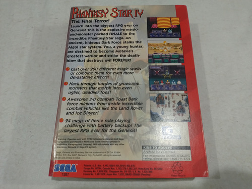Phantasy Star Iv Mega Drive Sega Genesis Original (Usado)