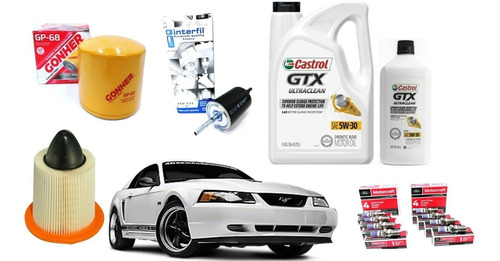 Kit Afinación Ford Mustang V8 4.6l 2000 Castrol 5w30 Filtros