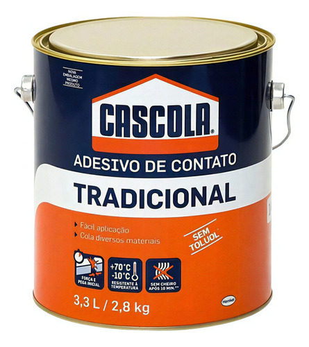 Cola Adesivo De Contato Tradicional 2,8 Kg Cascola Sapateiro Cor Branco