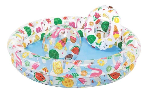 Piscina Inflable Intex Niño Niña +flotador + Balon 122x25 Cm