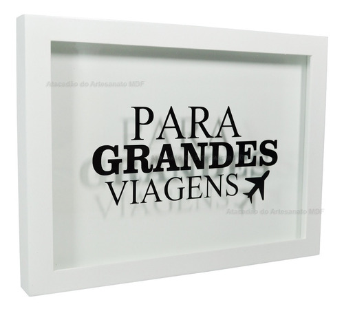 Quadro Moeda P Grande Viagem Pintado C Vidro 30x22x2 Mdf 6mm