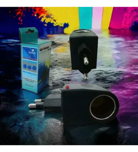 Carregador De Tomada Com Adaptador 12v Veicular Para Casa, Compatível Com Isqueiro Automotivo, 220V, Portátil E Prático