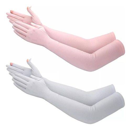 2pc Guantes De Sol Largos Uv Para Mujer,uantes De Conducción