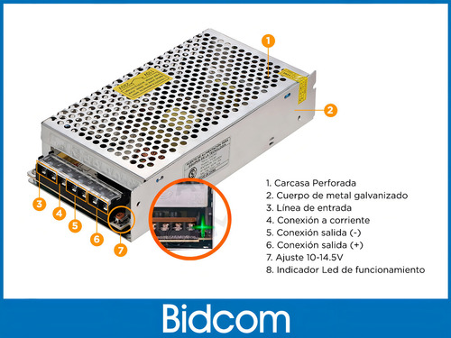 Fuente Alimentacion Switching 12v 10a Metalica Kit X 6