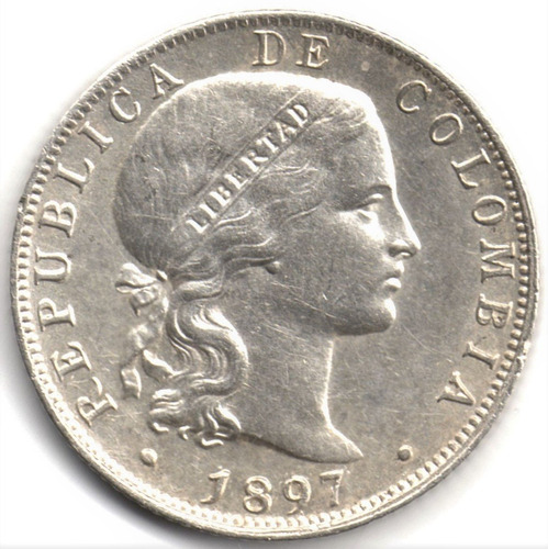 20 Centavos 1897 Bogotá Plata