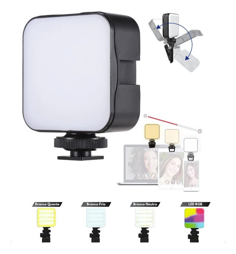 Luz Portátil Led Luminária Para Celular E Tablet