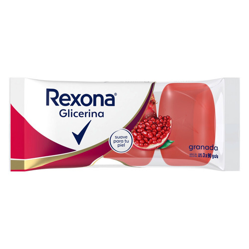 Jabón en barra Rexona Granada 90 g pack x 3