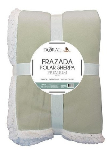 Frazada Polar Sherpa Premium 1,5 Plazas Doral Color Café Claro