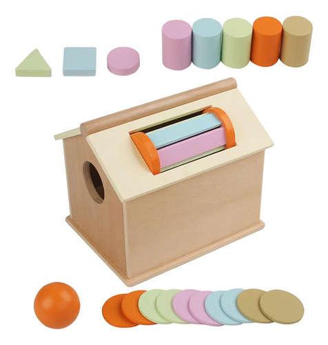 Juguetes Montessori, Caja Permanencia Objetos, Bola, Z