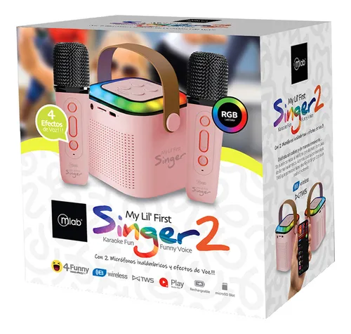 Parlante My Lil First Singer Luz Rgb 2 Mic Inalam Mlab 09395