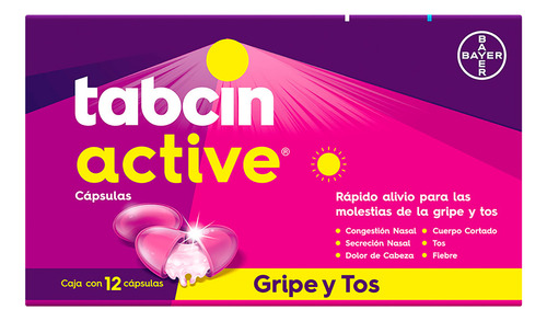 Tabcin Active Cápsula, 12 Cápsulas