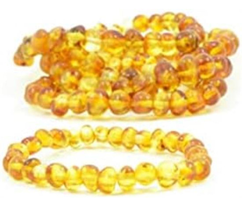 Pulsera De Ámbar Báltico En Banda Elástica - Pulsera De Cuen