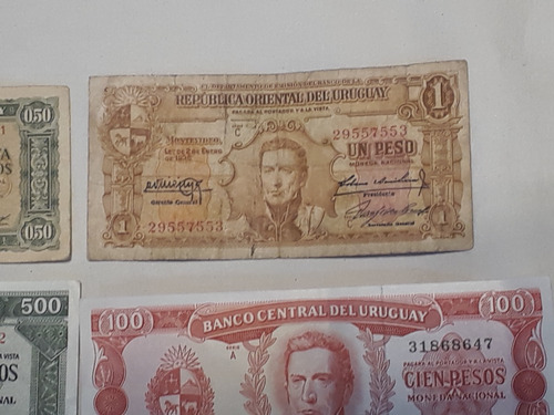 Billetes Antiguos Uruguay Pesos Moneda Nacional Son 5