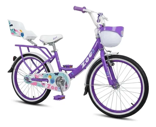 Bicicleta Infantil Pro-X Zoe Aro 20 Com Cestinha e Cadeirinha