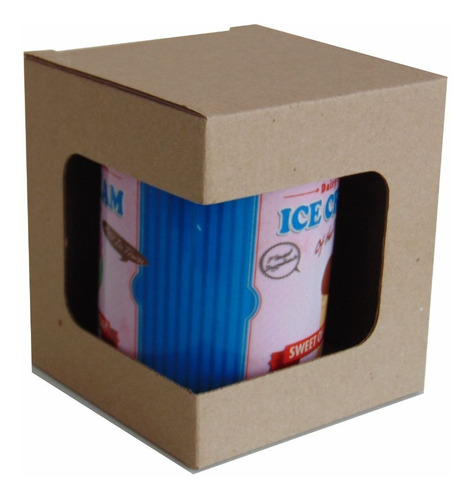 20 Cajas Carton Envios  Taza Con Ventana  11x10x10cms Caja