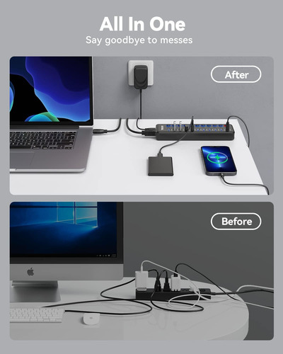Hub Usb Powered, Wenter 11-port Usb Splitter Hub (10 Puer...