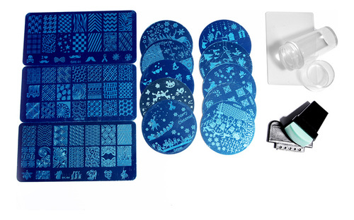 Conjunto De Raspadores Stamp Plate Stamper French Nail Art N