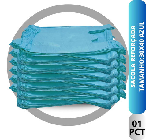 Bolsa Cv Descartaveis Saco Comercial Azul-celeste 30cm - 40cm