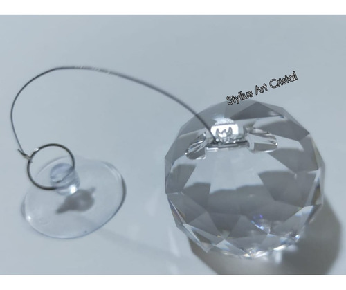 Bola Cristal Asfour Fengshuí 4,0 Cm Pronta P/ Teto 108 Faces