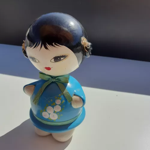 Kokeshi Pequena Boneca Tradicional Kawaii Garota Japonesa Em