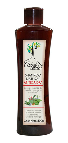 Imagen 1 de 1 de Shampoo Árbol Verde Natural Anticaída 500ml