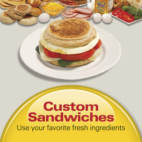 Sandwichera Dual De Desayuno Con Temporizador Plata