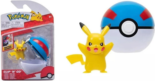 Pikachu 5cm Con Pokebola 7cm Pokemon Clip N Go Wicked Cool S