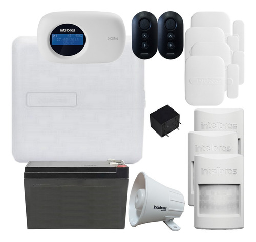 Kit Alarme Intelbras Amt 2018e Smart 7 Sensores Smart S/ Fio