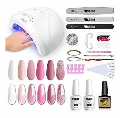 Kit Para Uñas En Gel Con Lampara De 4 Ajustes Temporizadores