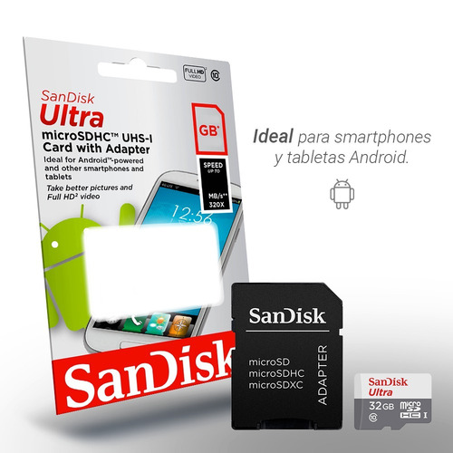 Imagen 8 de 10 de Micro Sd 32gb Sandisk Ultra Clase 10 Celular Tablet