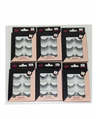 Pestañas Postizas 6d Eyelashes Set 3 Pares Pestañas