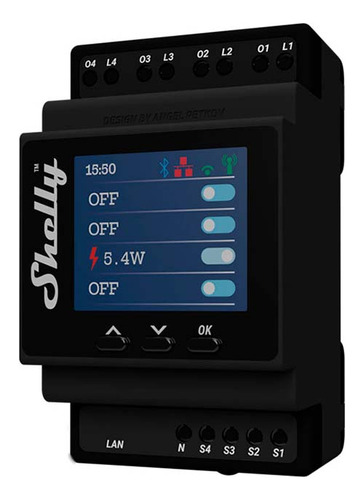 Interruptor Relay Inteligente Wifi Ethernet Pro 4pm Shelly