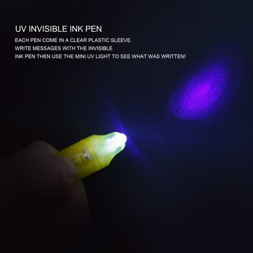 Lápiz De Luz Uv 2 En 1 Uv Blacklight Invisible Tinta Mensaje