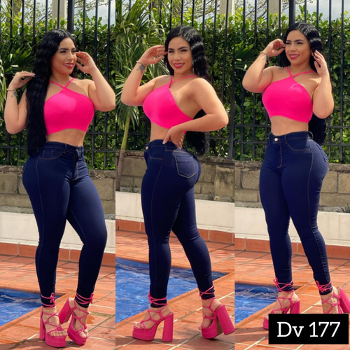 Imagen 6 de 10 de Studio Jeans Pantalon De Dama Levanta Cola Moda Colombiana