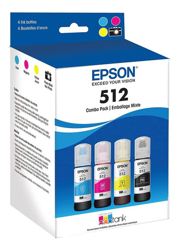 Epson T512 Color Ecotank Combo Pack Auto-stop Botella De Tin