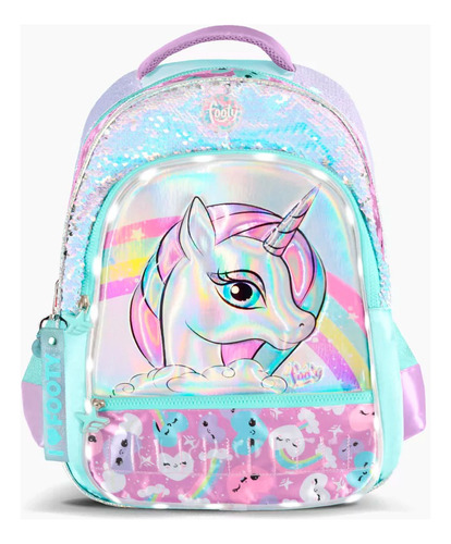 Mochila Unicornio Arcoiris Footy Con Luz - Vamos A Jugar